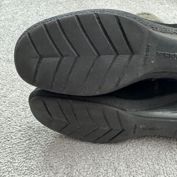 Aquatalia Suede Faux Fur Wedge Winte Boots Womens 8 Black Lace Up Side Zip Italy - Picture 6 of 16